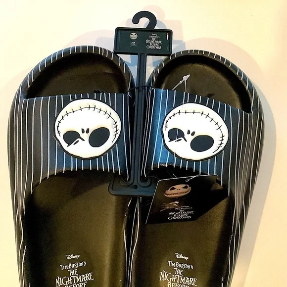 Nightmare Before Christmas Jack Skellington Slides Sandals New - Picture 2 of 3